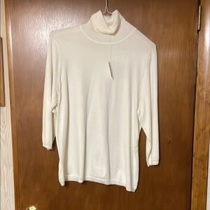 Chico's Cream Cowl Neck Sweater Lightweight Knit